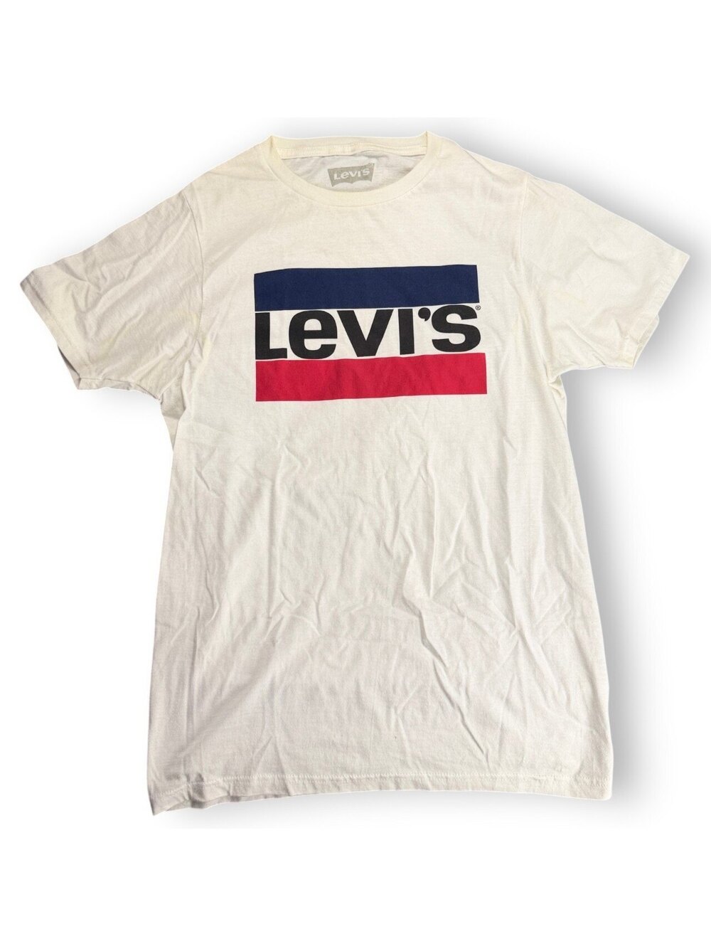 Levi's Retro Block Box Logo Graphic T-Shirt White Small